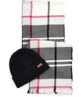 Women's Barbour Pendle Beanie & Blair Scarf Gift Set - Hot Pink Monochrome