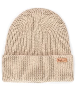 Women's Barbour Amble Beanie Hat - White Pepper