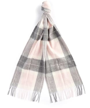 Women's Barbour Tartan Scarf - Pink / Grey Tartan