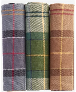 Men's Barbour Assorted Tartan Handkerchiefs - Boxed Set of 3 - Assorted Tartan