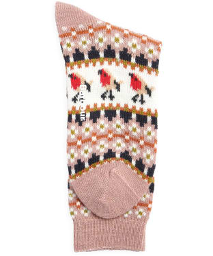 Women's Barbour Robin Fairisle Socks - Pink 2