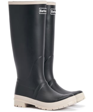 Women’s Barbour Abbey Tall Wellington Boots - Black / White Pepper