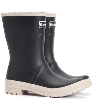 Women’s Barbour Banbury Mid Height Wellington Boots - Black / White Pepper