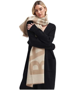 Women's Barbour International Milla Logo Scarf - Light Trench / Stone