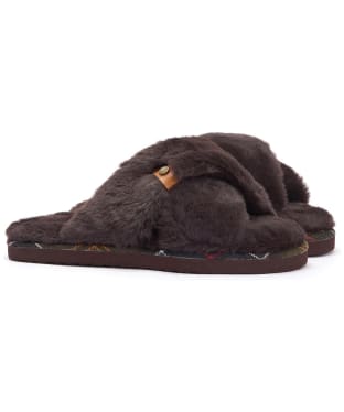 Women's Barbour Eliza Cross-Over Slippers - Brown