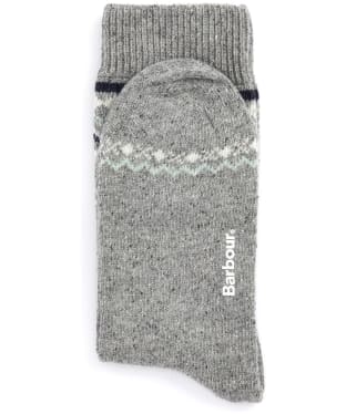 Women's Barbour Anaise Fair Isle Socks - Mid Grey / Loden