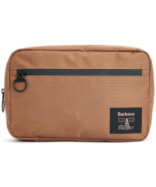 Men's Barbour Field Canvas Washbag - Tan / Black