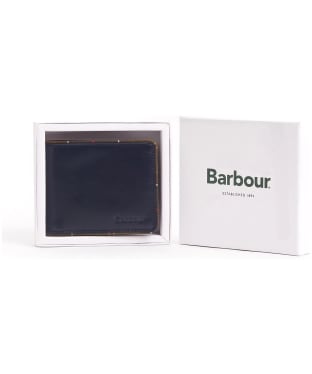 Men's Barbour Chatton Leather Wallet - Navy / Classic