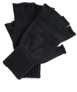 Men's Barbour Fingerless Lambswool Gloves - Black