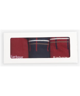 Men's Barbour Tartan Sock Gift Box - Cranberry