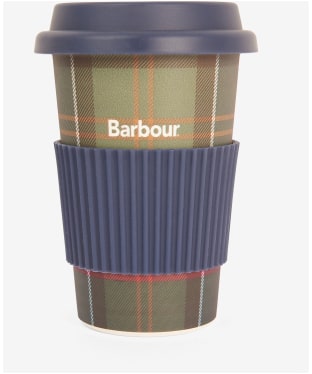 Men's Barbour Travel Mug Gift Set - Navy / Classic Tartan