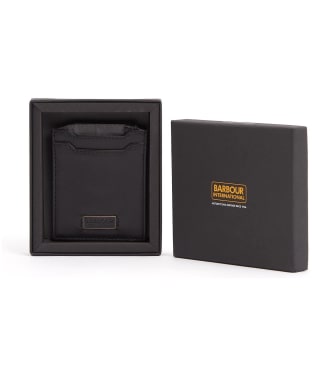 Men's Barbour Debossed Logo Card Holder - Black