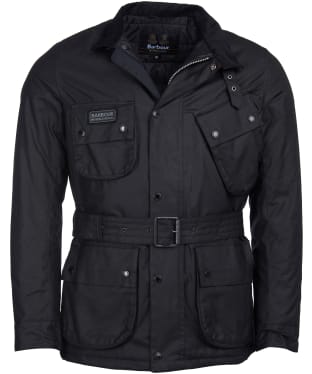 Men’s Barbour International Coloured SL International Waxed Jacket - Black