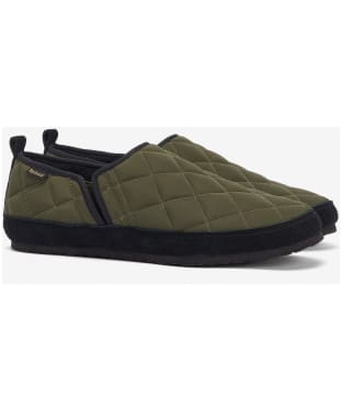 Men's Barbour Hall Quilted Slippers - Olive