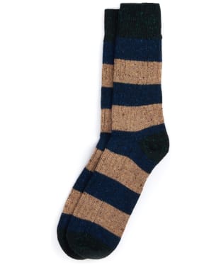 Men's Barbour Houghton Socks - 2 Pack - Sandstone / Navy