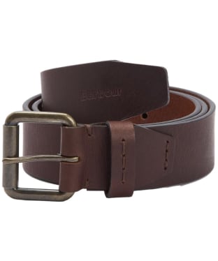 Men's Barbour Glen Leather Belt - Brown