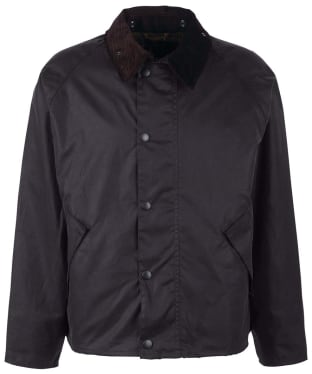 Men's Barbour Oversized Transport Waxed Jacket - Navy