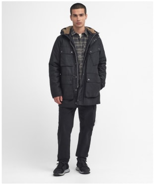 Men's Barbour International Harburn Waxed Jacket - Black