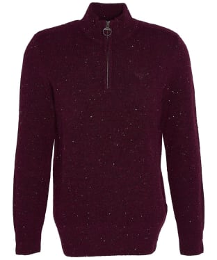 Men's Barbour Tainsbury Half Zip Knitted Jumper - Merlot