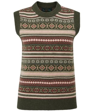 Women's Alan Paine Amelia Fairisle Sleeveless Crew Vest - Thyme Base