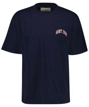 Men's GANT Pocket Graphic Cotton T-Shirt - Evening Blue