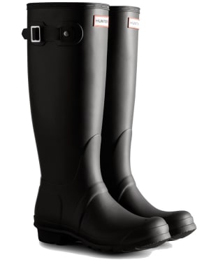 Women's Hunter Original Tri Colour Logo Backstrap Tall Wellington Boots - Black