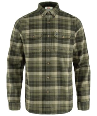 Men's Fjallraven Singi Heavy Flannel Long Sleeve Shirt - Green / Deep Forest