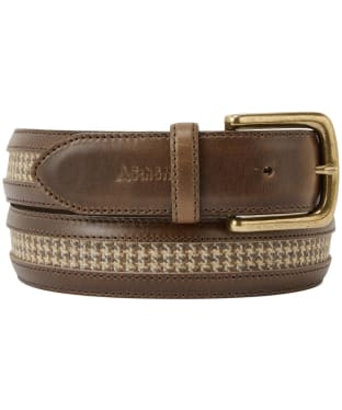 Schöffel Hartington Leather and Tweed Belt - Houndstooth Tweed