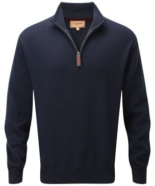 Men's Schöffel Calton Cotton Cashmere Cable Knit 1/4 Zip Jumper - Navy