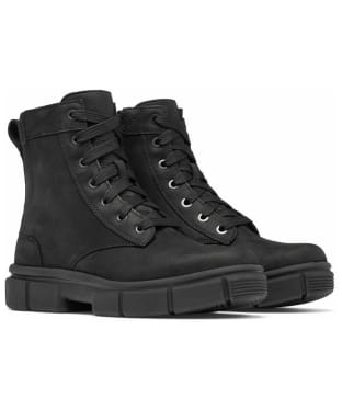 Women's Sorel Explorer Strt Lace Waterproof Boots - Black