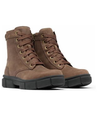 Women's Sorel Explorer Strt Lace Waterproof Boots - Tobacco / Black