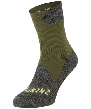 SealSkinz Bircham Waterproof All Weather Ankle Length Socks - Olive / Grey Marl