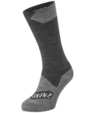 SealSkinz Raynham Waterproof All Weather Mid Length Socks - Black / Grey Marl