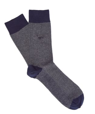 Men's R.M. Williams Nelson Cotton Socks - Grey / Navy