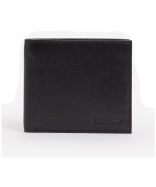 Men's Barbour Leather Billfold Wallet - Black / Classic Tartan