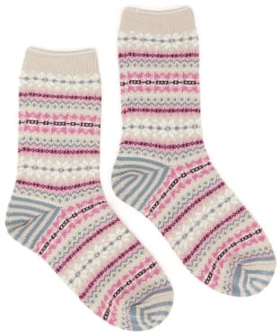 Women's Joules Lucille Fairisle Socks - Ivory Fairisle