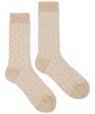 Women's Joules Toasty Soft Geometric Socks - Oat