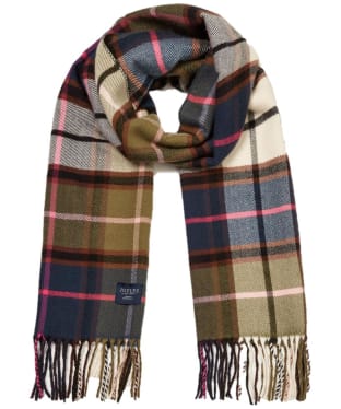 Women's Joules Langtree Checked Scarf - Navy / Pink Check