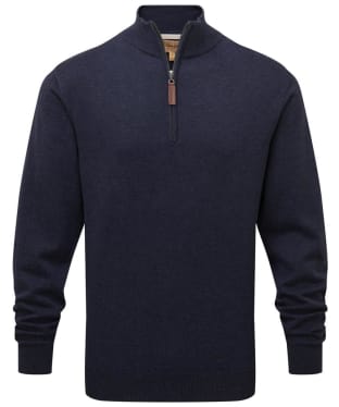 Men’s Schoffel Pima Cotton 1/4 Zip Jumper - Navy