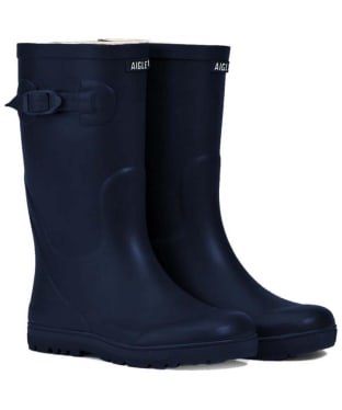 Kid’s Aigle Woody-Pop 2 Rubber Wellington Boots - 7-1 - Marine