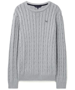 Men’s Crew Clothing Oarsman Cable Knit Crew Neck Jumper - Mid Grey Marl