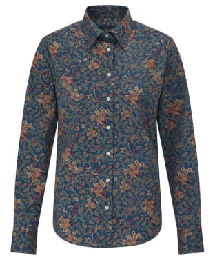 Women's Alan Paine Long Sleeve Lawen Print Cotton Shirt - Blue Floral