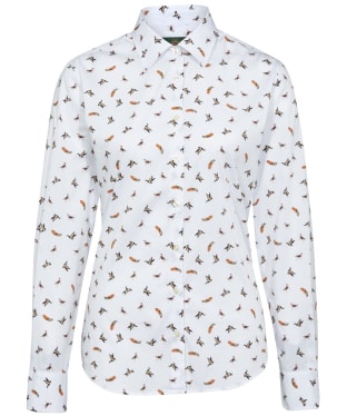 Women's Alan Paine Long Sleeve Lawen Print Cotton Shirt - AP Print White