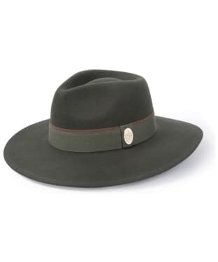 Womens Hicks & Brown Oxley Fedora Hat - Olive