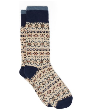 Men's Joules Alby Fair Isle Socks - Cream