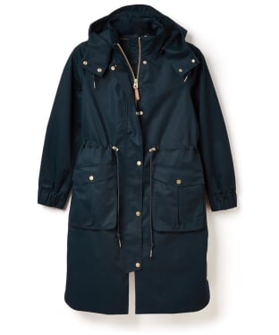 Women's Joules Harpsden Waterproof Long Raincoat - Navy