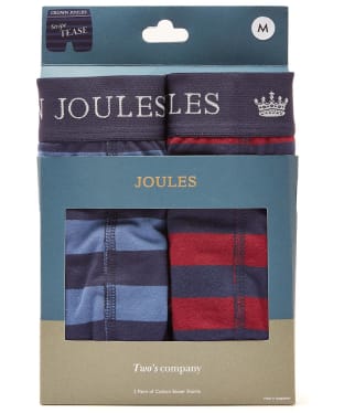 Men's Joules Crown Joules Stripe Tease Boxer Shorts - Blue / Red Stripe