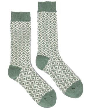 Women's Joules Toasty Soft Geometric Socks - Khaki