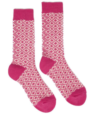 Women's Joules Toasty Soft Geometric Socks - Berry