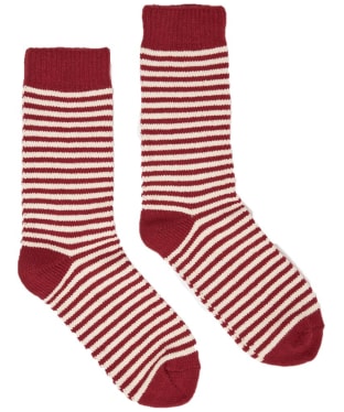 Women's Joules Toasty Soft Striped Socks - Berry